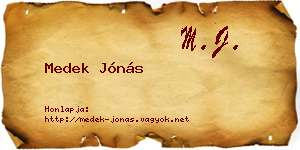 Medek Jónás névjegykártya